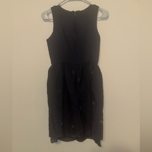 Boden Embellished Spot Cocktail Dress Women’s Size 8 Navy Blue Wool Silk Blend - Picture 2 of 8